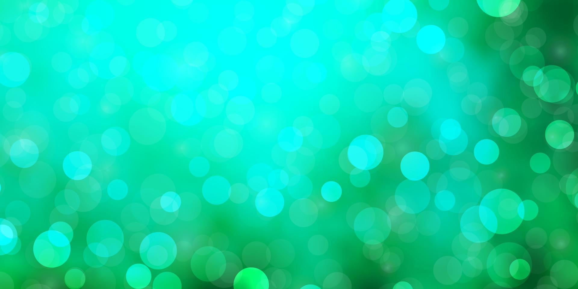 Telón de fondo de vector verde claro con círculos.