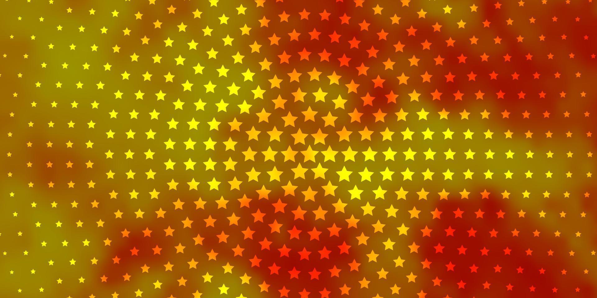 Fondo de vector naranja claro con estrellas de colores.