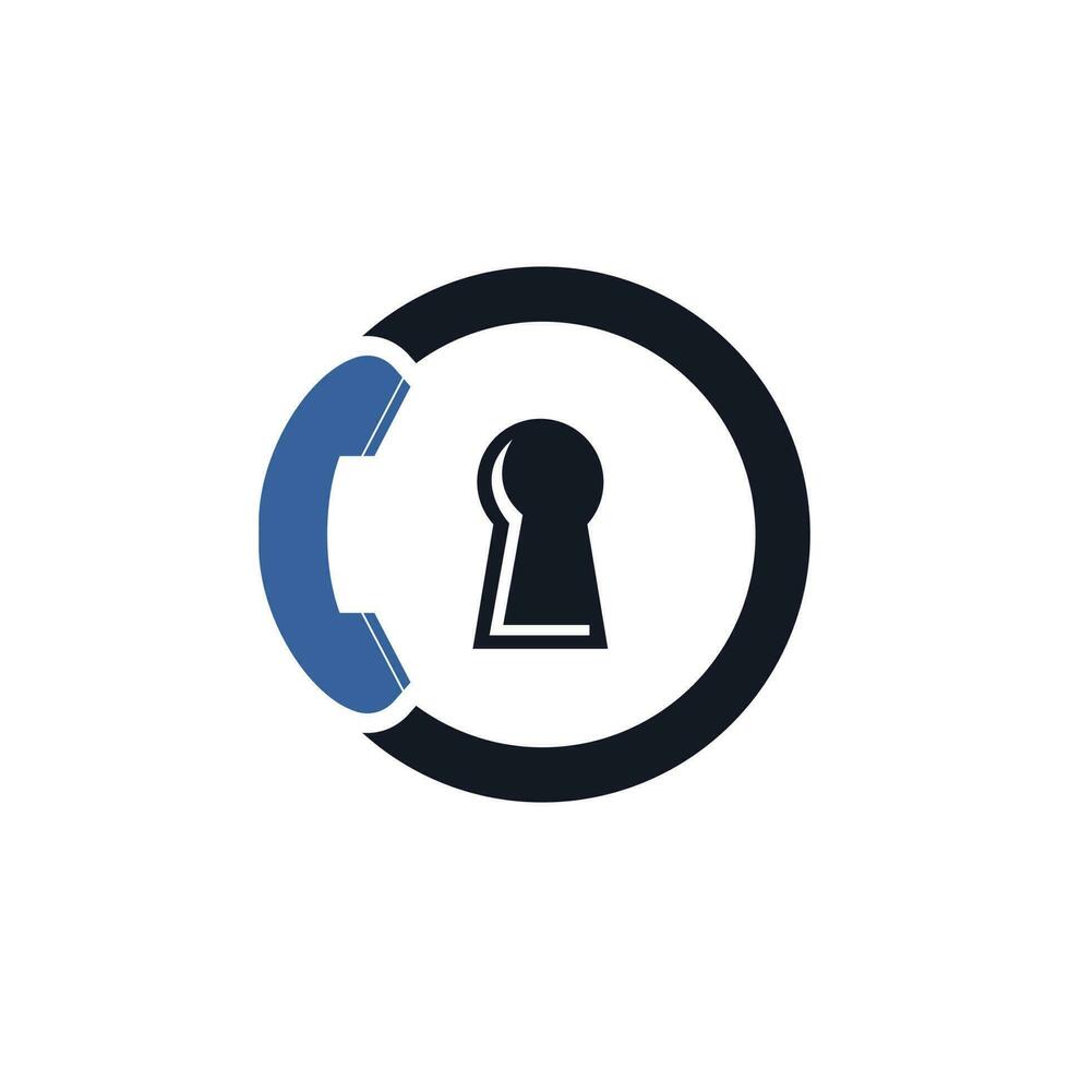 Secure Call Icon Logo Design. vector