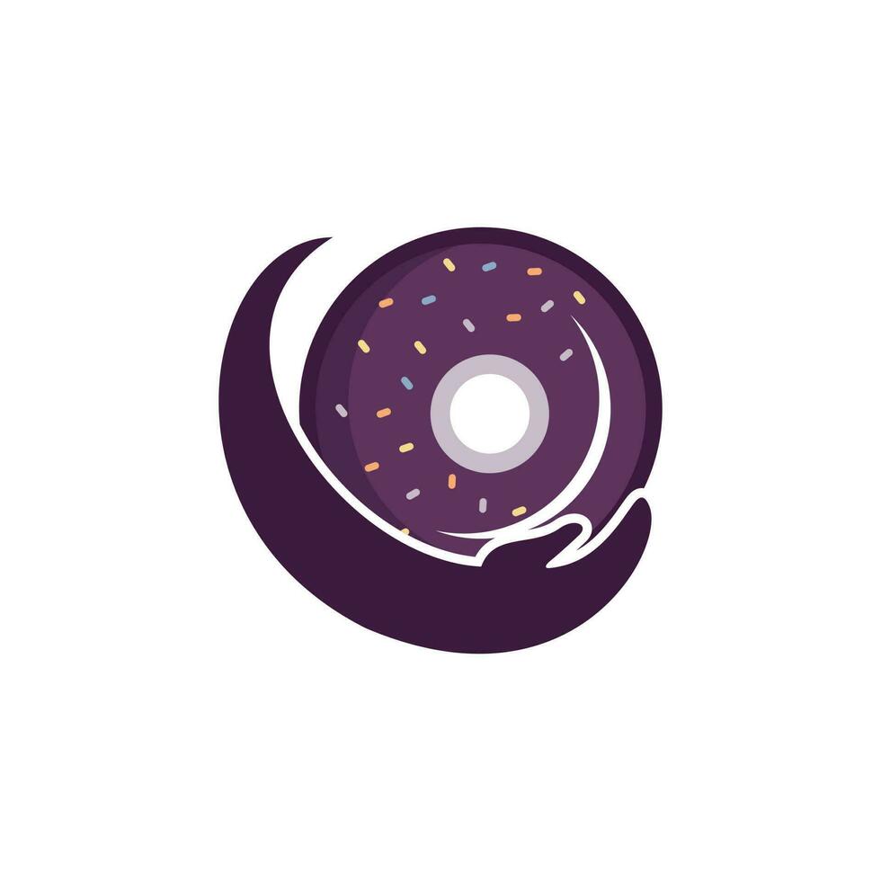 Donut care vector logo design. Bakery vector logo concept.