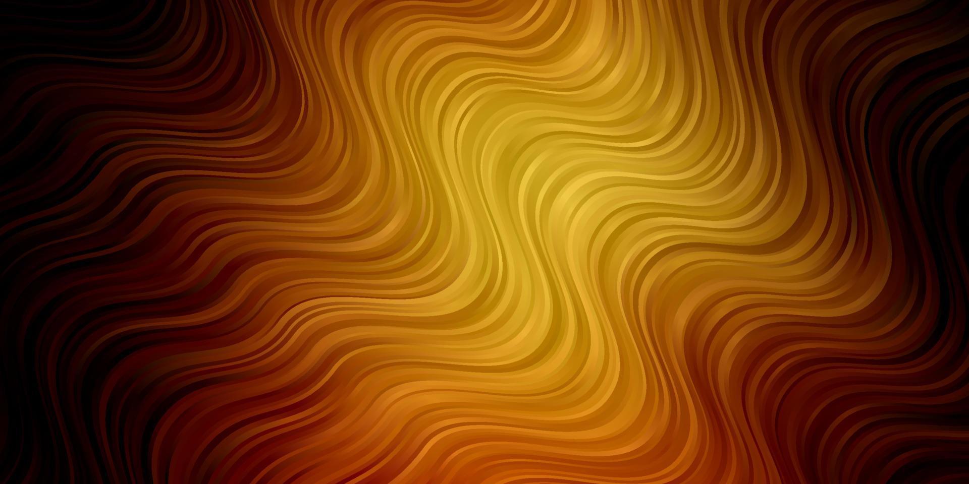Dark Orange vector template with curved lines.