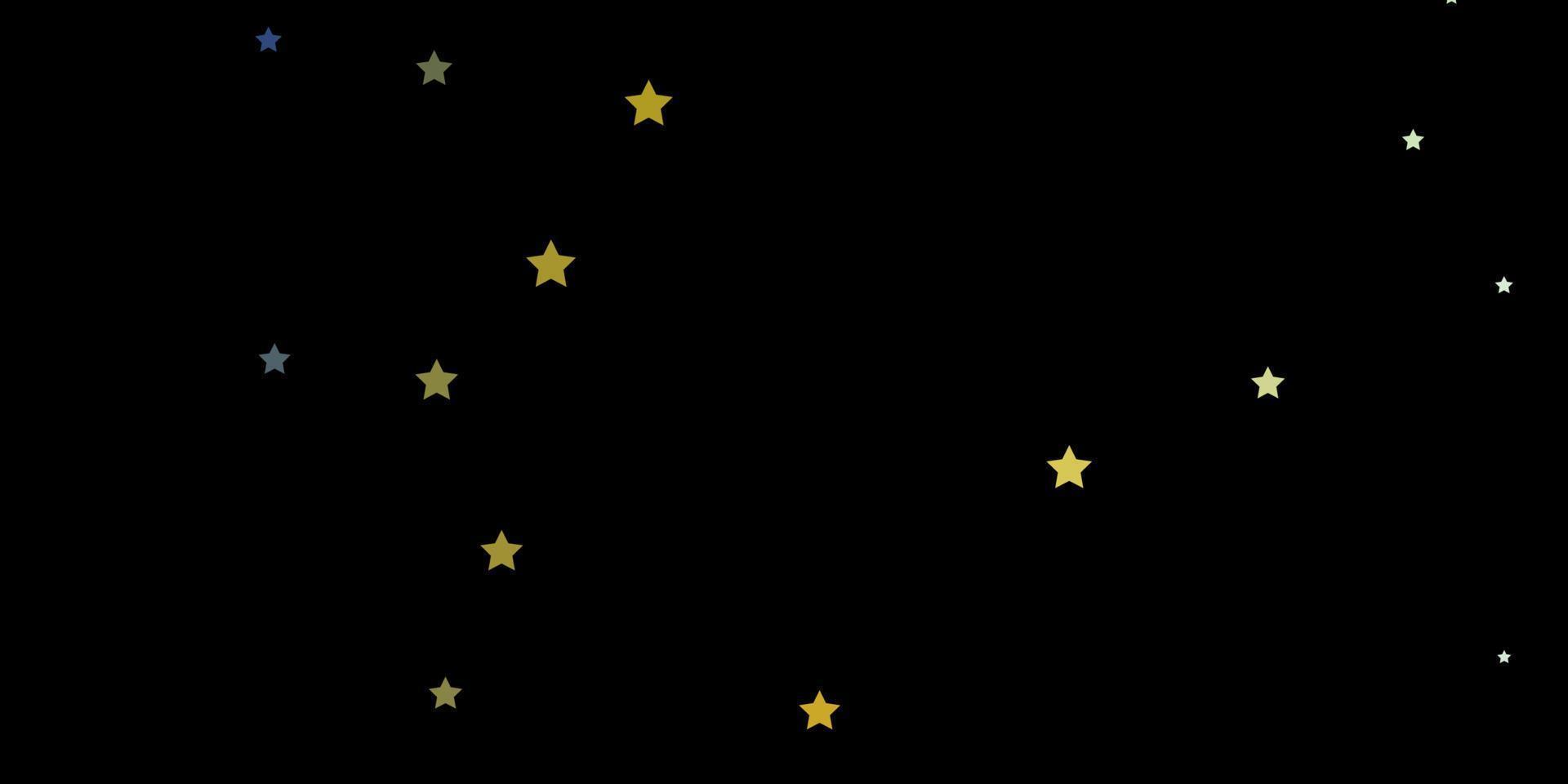 Plantilla de vector azul oscuro, amarillo con estrellas de neón.