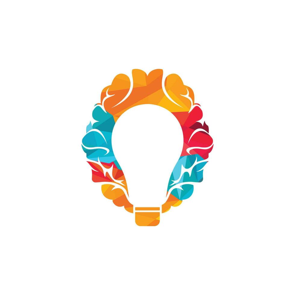 Bulb and brain logo design. Creative light bulb idea brain vector icon.