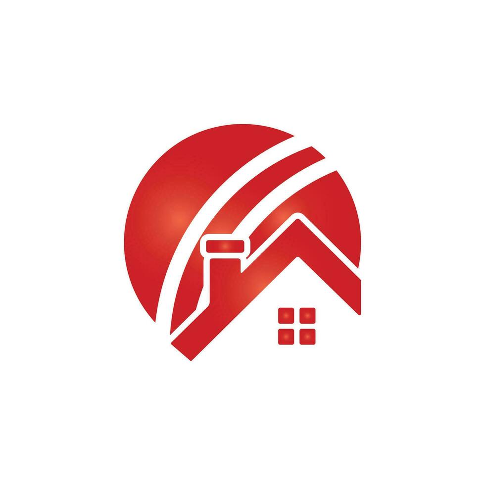 Cricket home vector logo design. Cricket place logo concept.