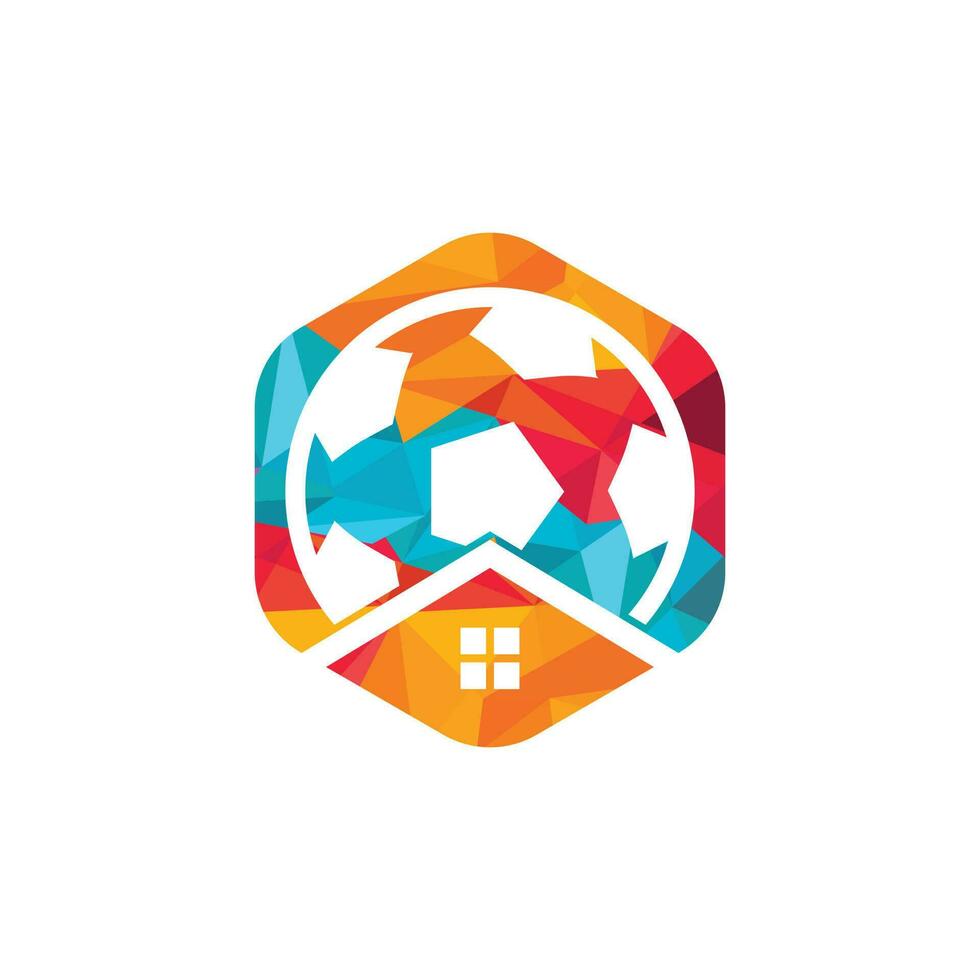 diseño de logotipo de vector de casa de fútbol. concepto de logotipo de lugar de fútbol.