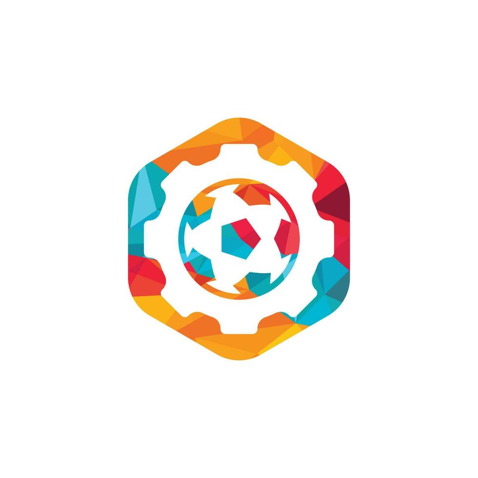 Soccer Gear vector logo design template. Unique football and industrial logotype design template.