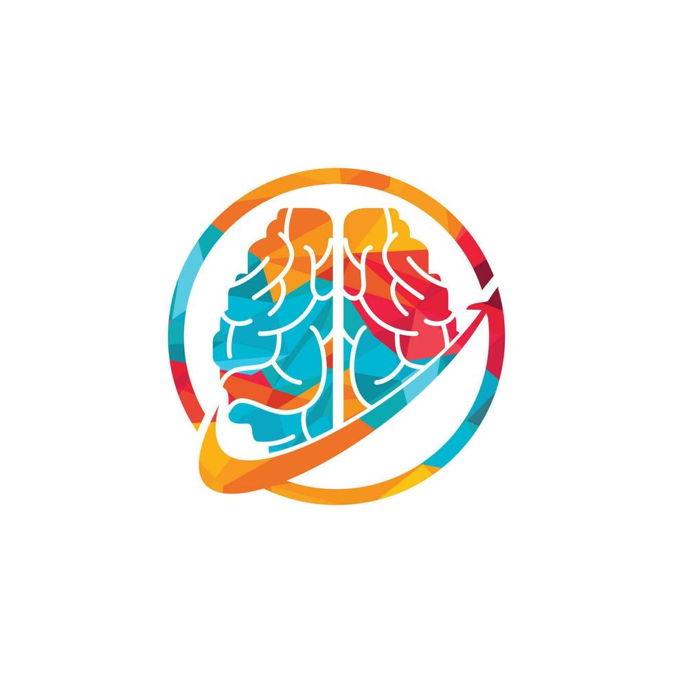 Smart travel vector logo design. Brain travel logo icon design.