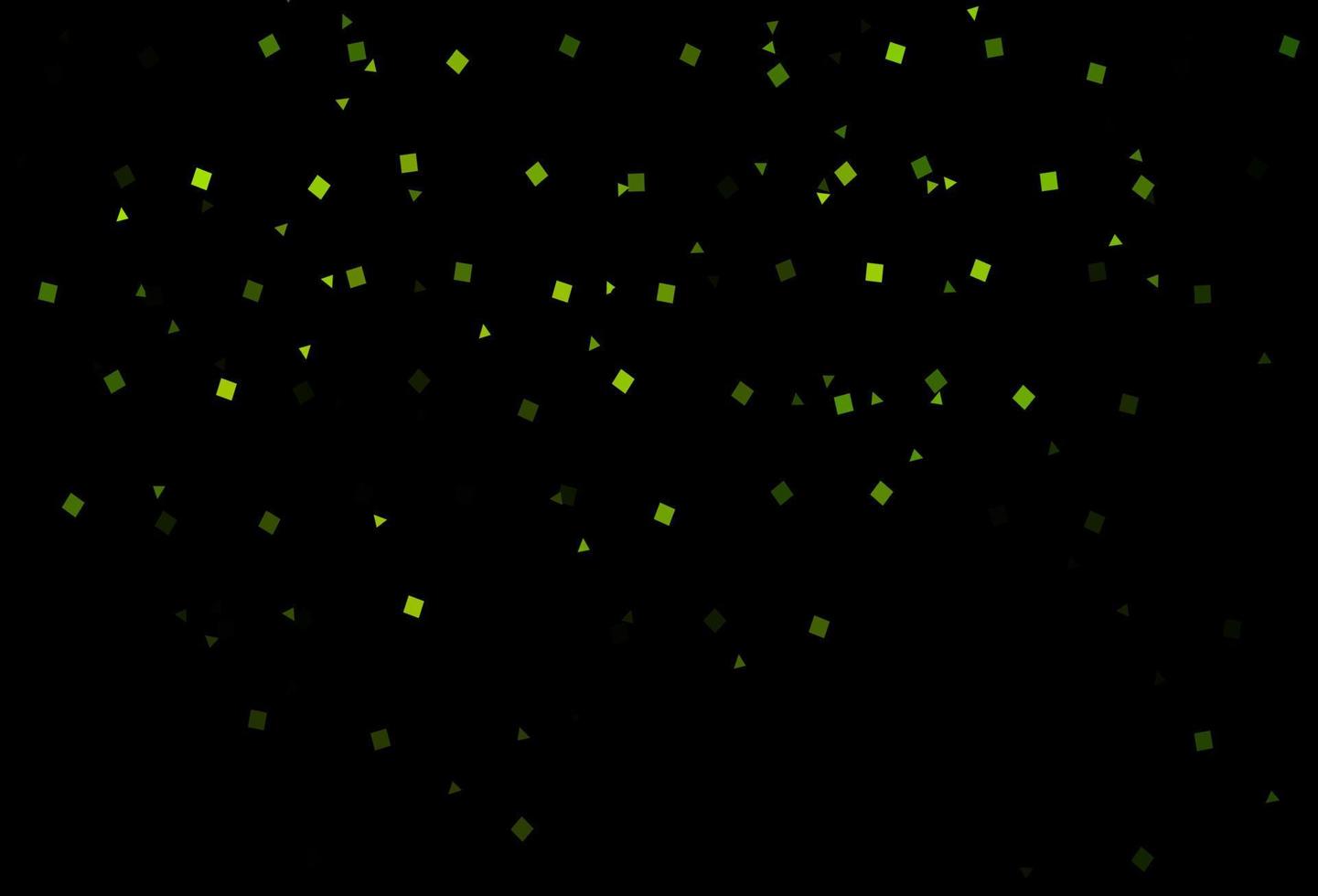 Telón de fondo de vector verde oscuro con líneas, círculos, rombos.