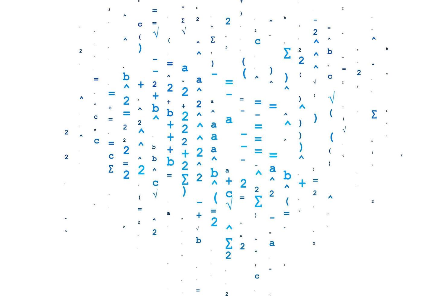 cubierta vectorial azul claro con elementos matemáticos. vector