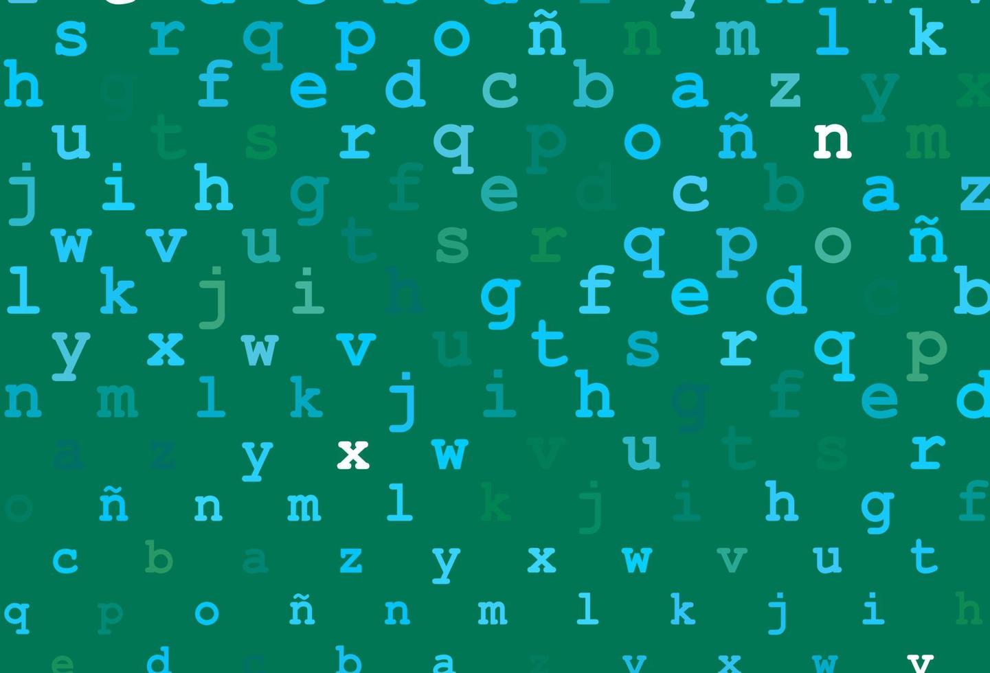 Light blue, green vector texture with ABC characters.