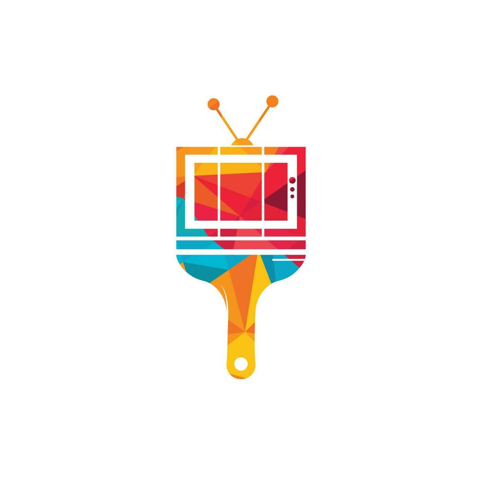 plantilla de diseño de logotipo de vector de pintura de tv. diseño de plantilla de logotipo de canal de pintura.