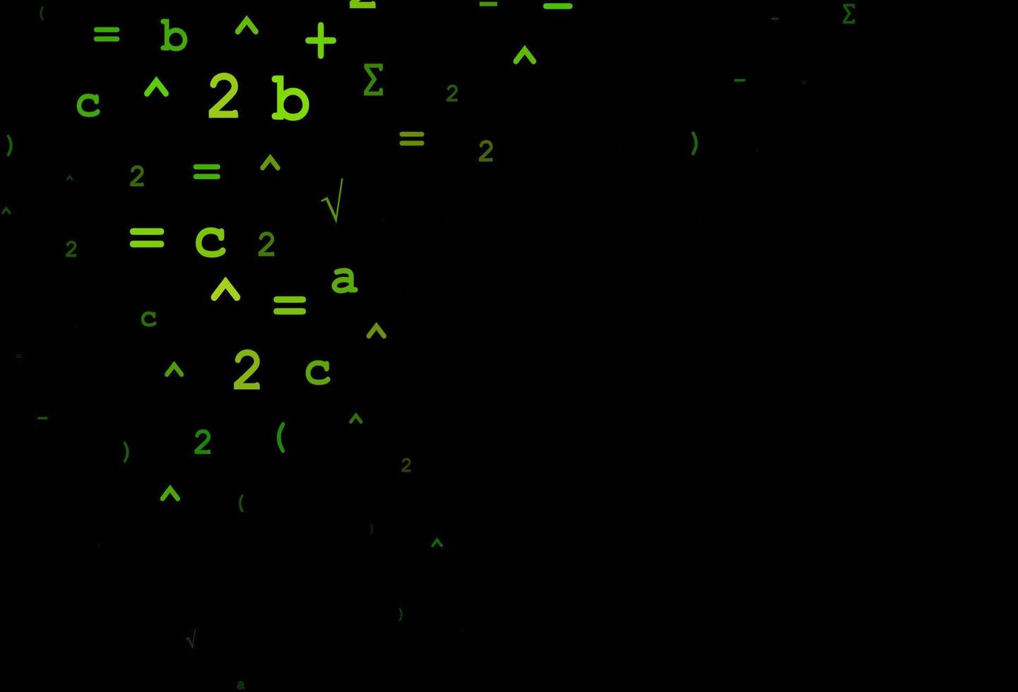 plantilla vectorial verde oscuro con símbolos matemáticos. vector