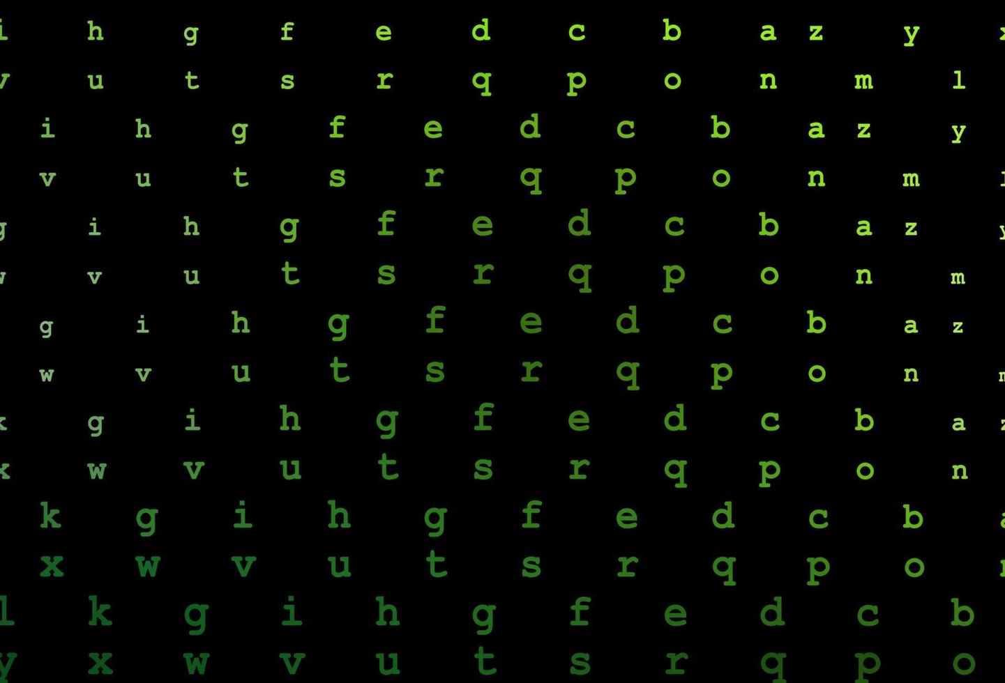 Dark green vector cover with english symbols.