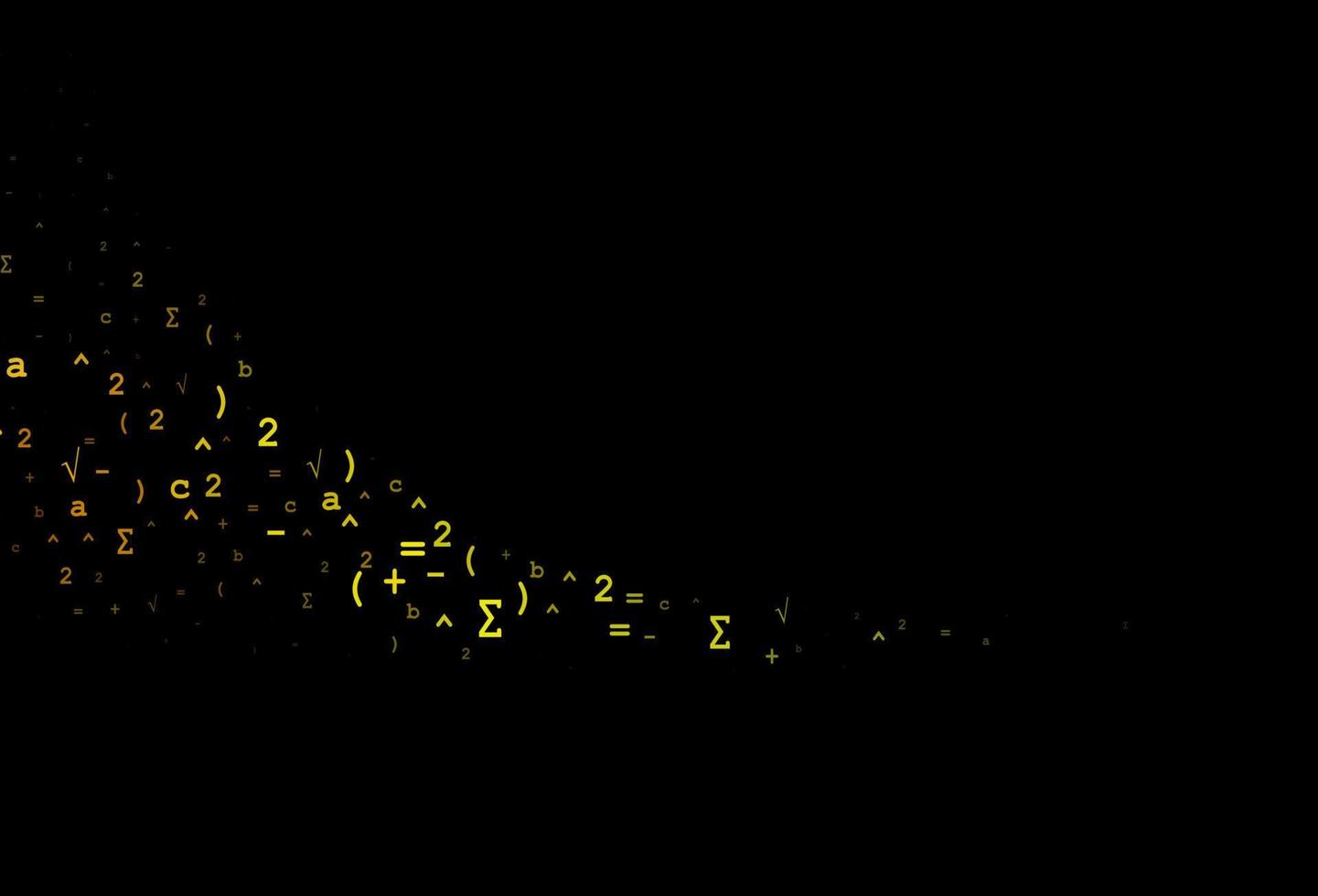 Dark Green, Yellow vector backdrop with algebra elements.