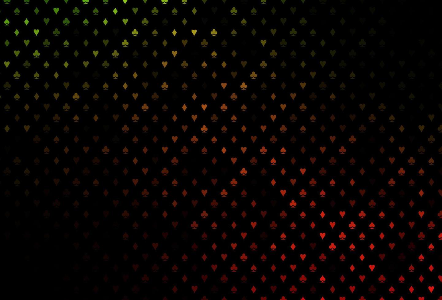 Dark green, red vector texture with playing cards.