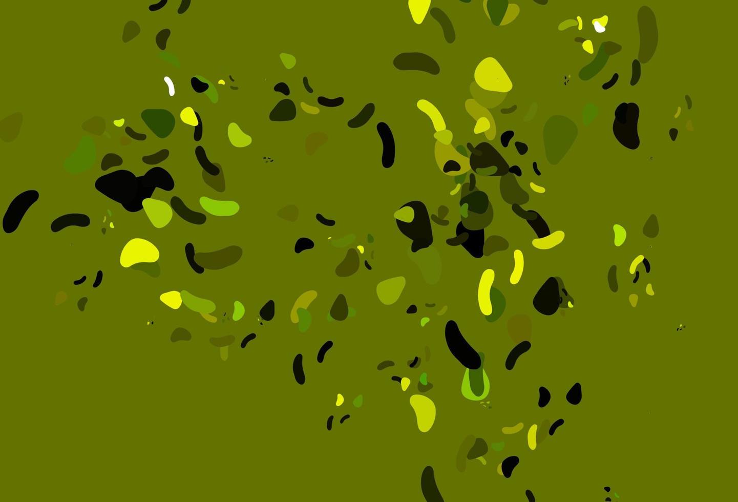 Telón de fondo de vector verde claro, amarillo con formas abstractas.