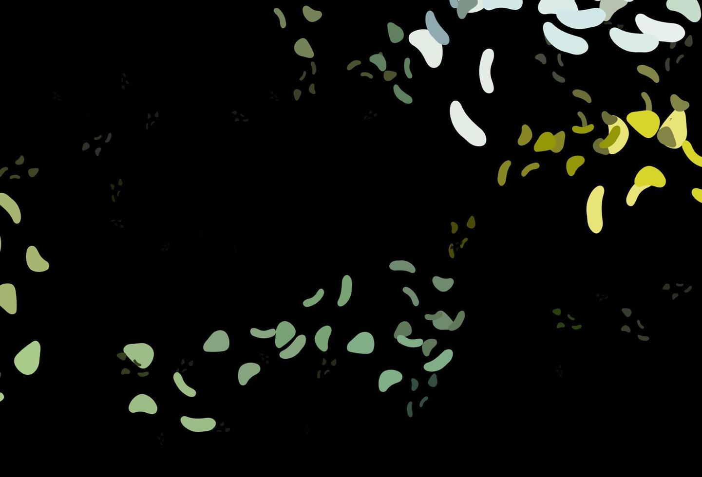 verde oscuro, textura vectorial amarilla con formas aleatorias. vector