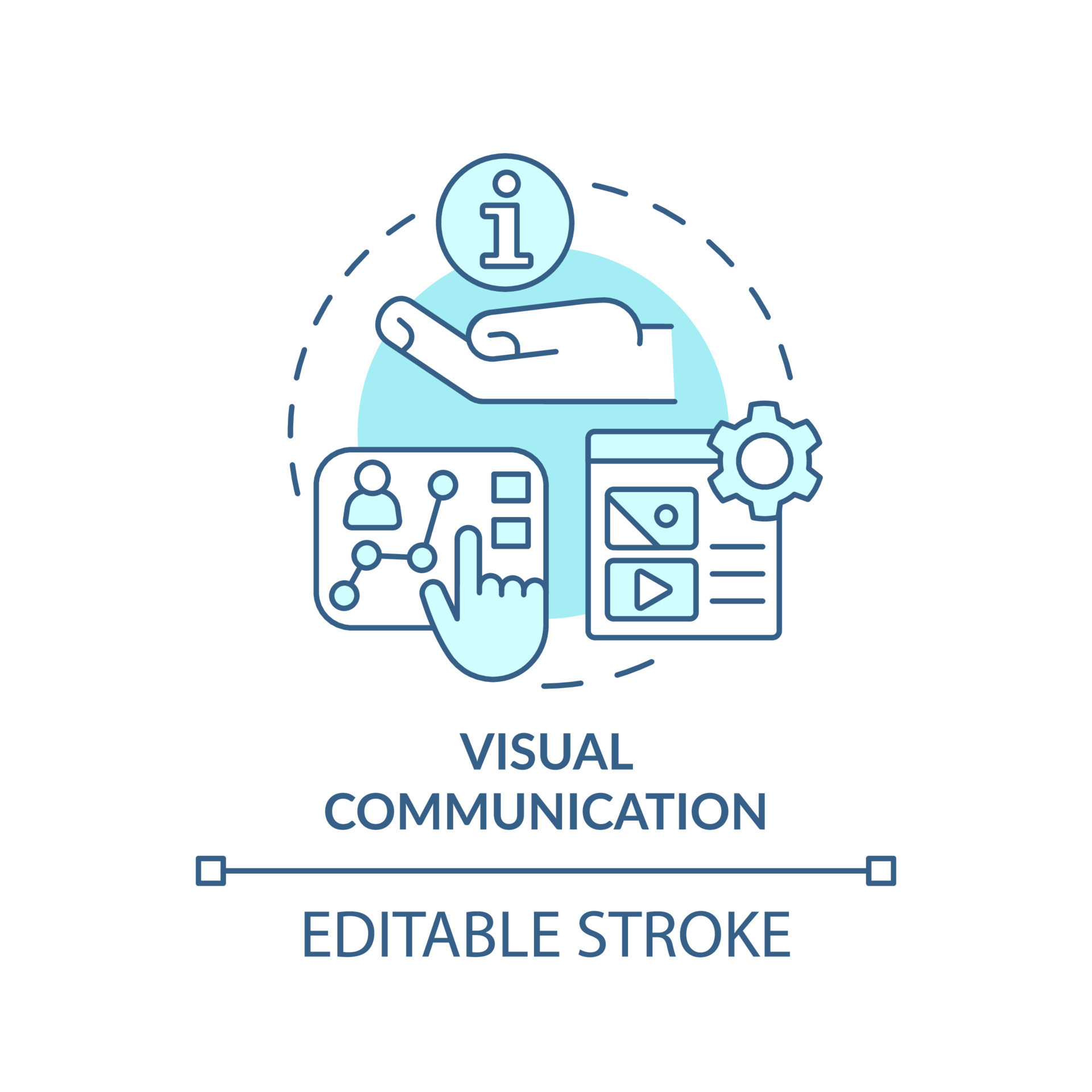 Visual communication turquoise concept icon. Way to communicate with 
