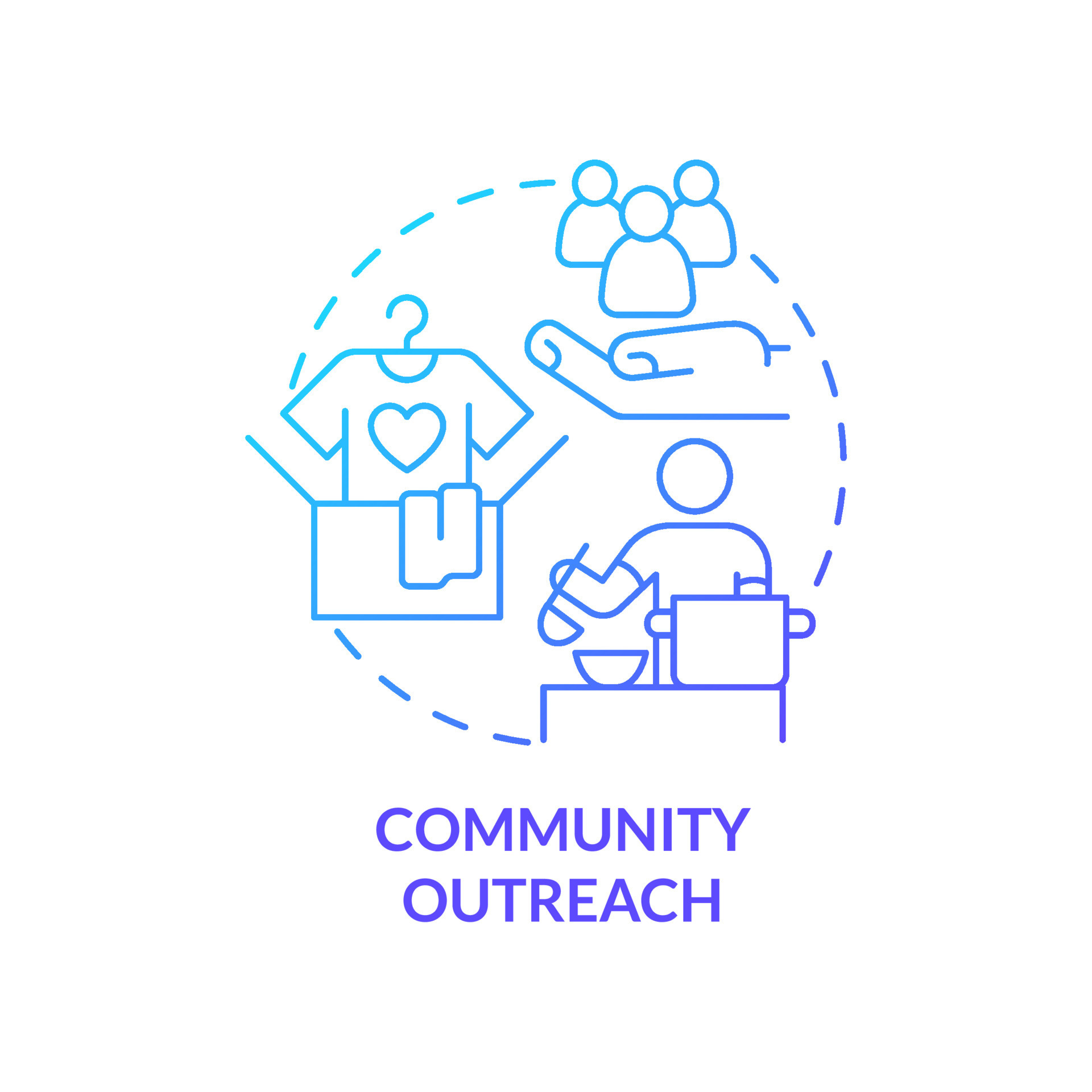 Community outreach blue gradient concept icon Ethical behavior in