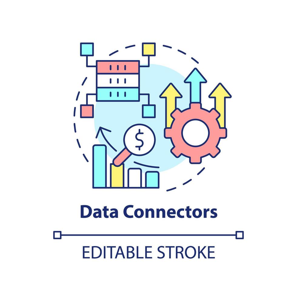 Data connectors concept icon. Sales tool abstract idea thin line