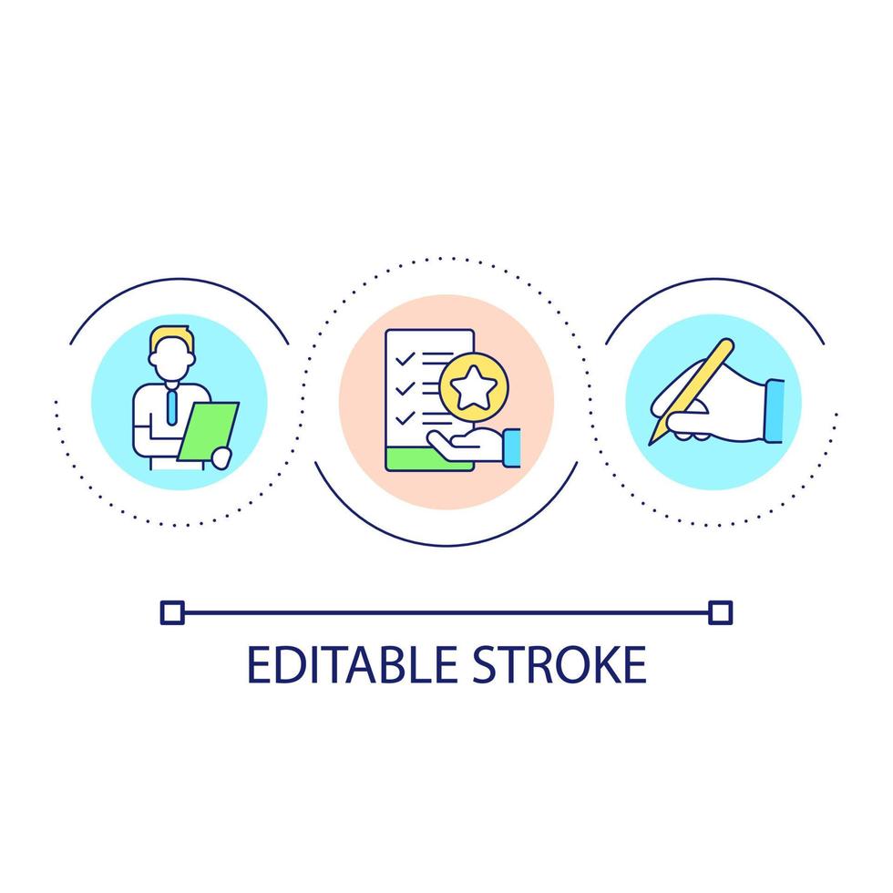 Task management loop concept icon. Business workflow organization. Planning and control abstract idea thin line illustration. Isolated outline drawing. Editable stroke. vector