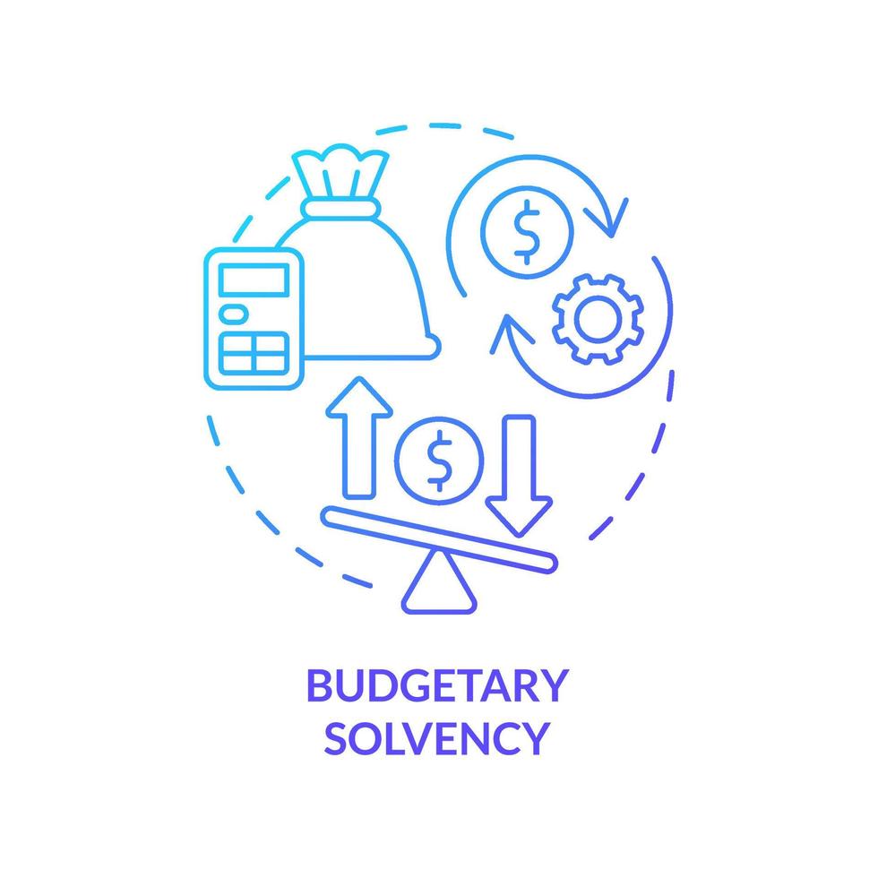 Budgetary solvency blue gradient concept icon. Generating revenue and income. Budget balance abstract idea thin line illustration. Isolated outline drawing. vector