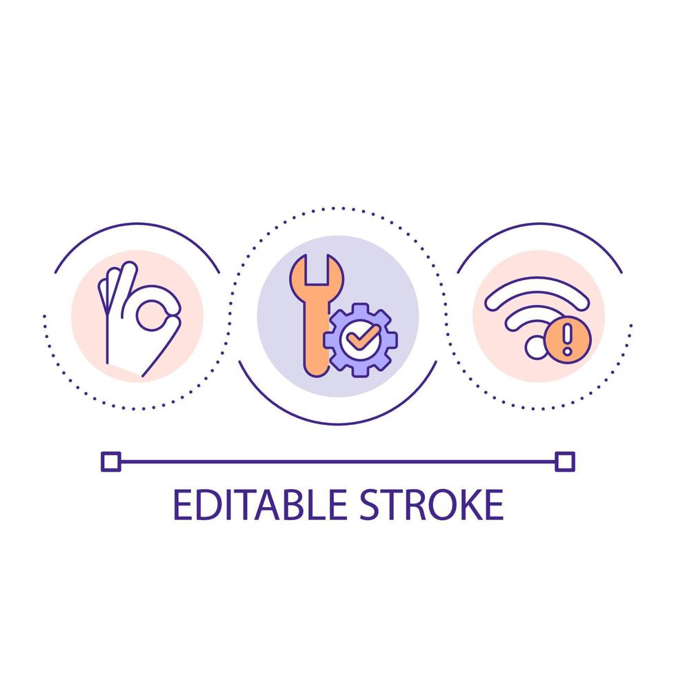 Improving wireless network loop concept icon. Speed up internet connection abstract idea thin line illustration. Boost signal quality. Isolated outline drawing. Editable stroke. vector