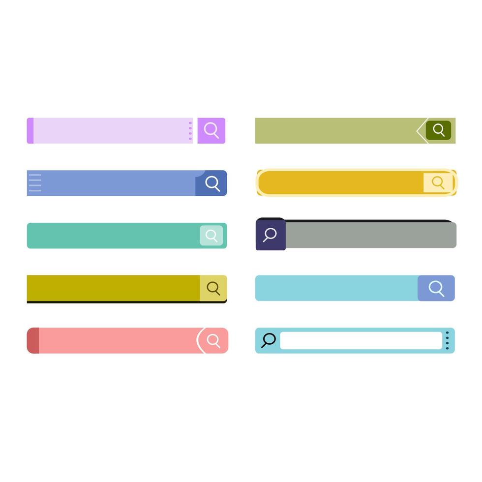 Set of Search Bar Clipart vector