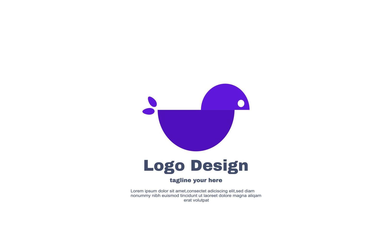 unique flat logo mascot  brid symbol design isolated on vector
