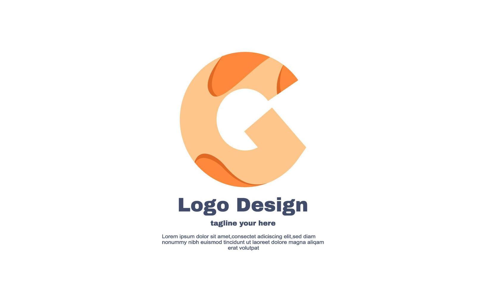 unique elegant orange G initial logo symbol design isolated on vector