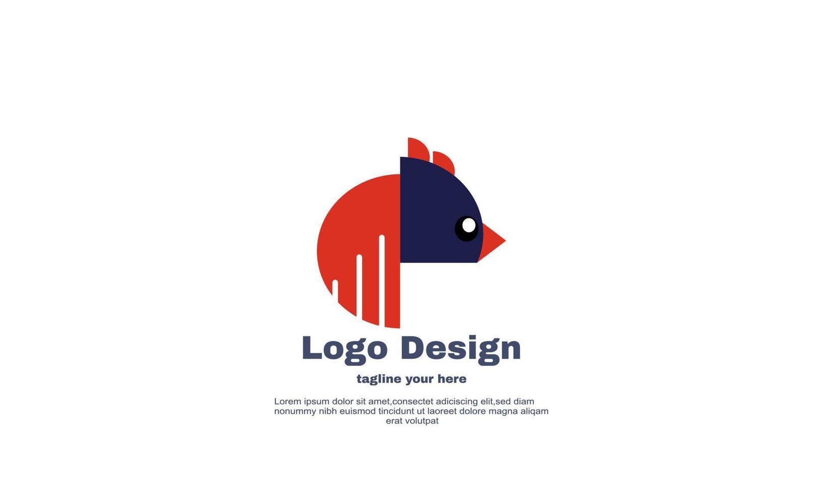 unique elegant flat logo mascot  brid symbol design isolated on vector