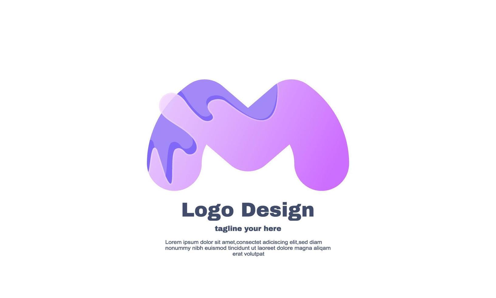 diseño de símbolo de logotipo inicial de color degradado único m aislado en vector