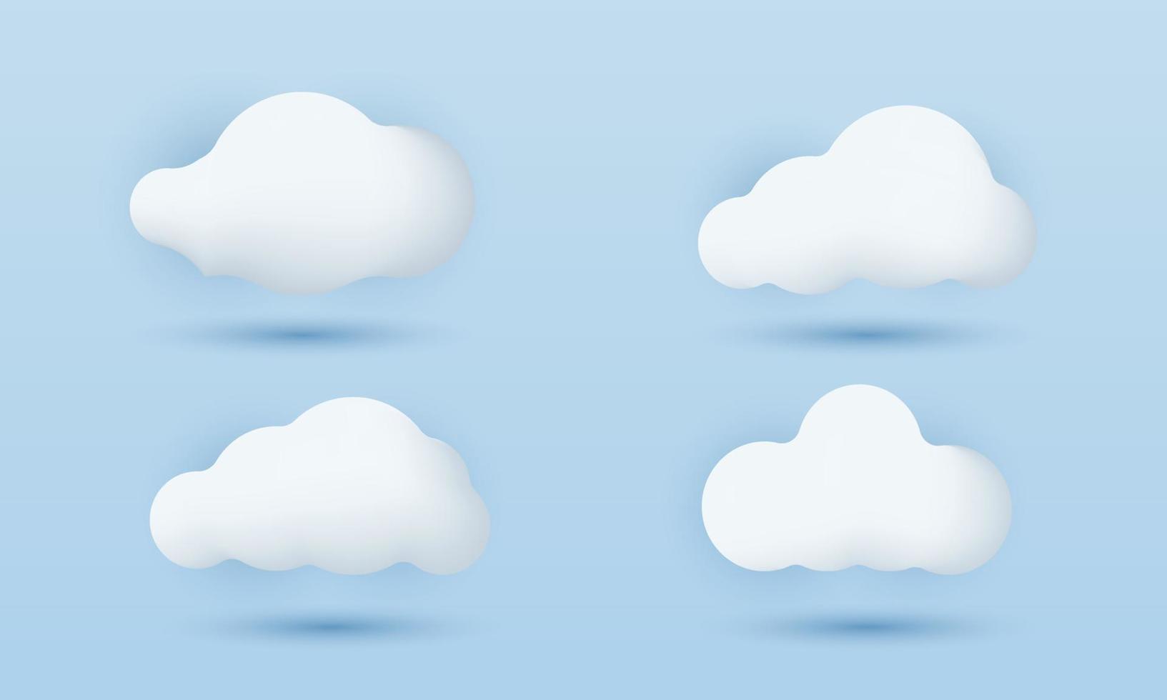 unique realistic white clouds set 3d design isolated on vector