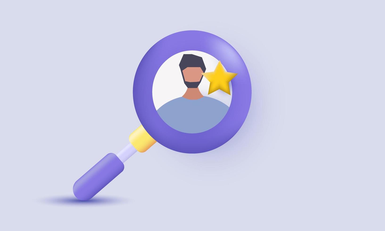 unique realistic hiring process human resources concepts 3d design isolated on vector