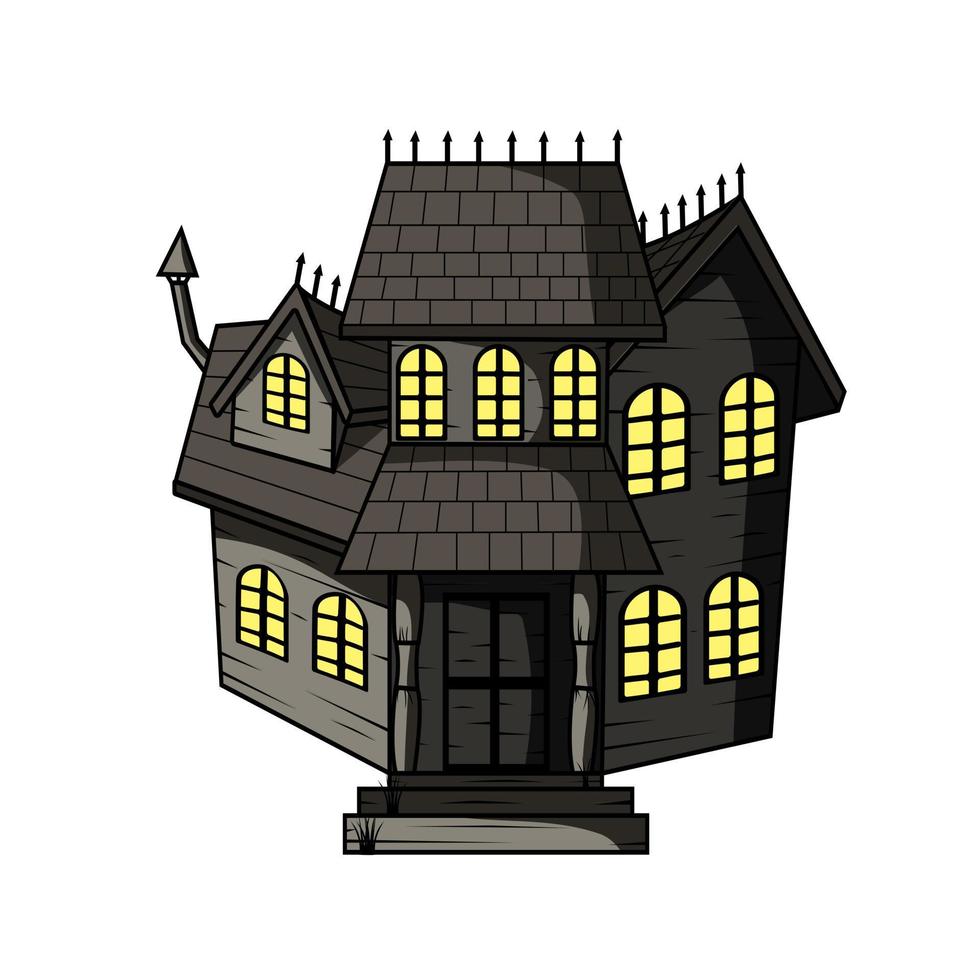 casa embrujada de halloween de miedo. ilustración vectorial vector