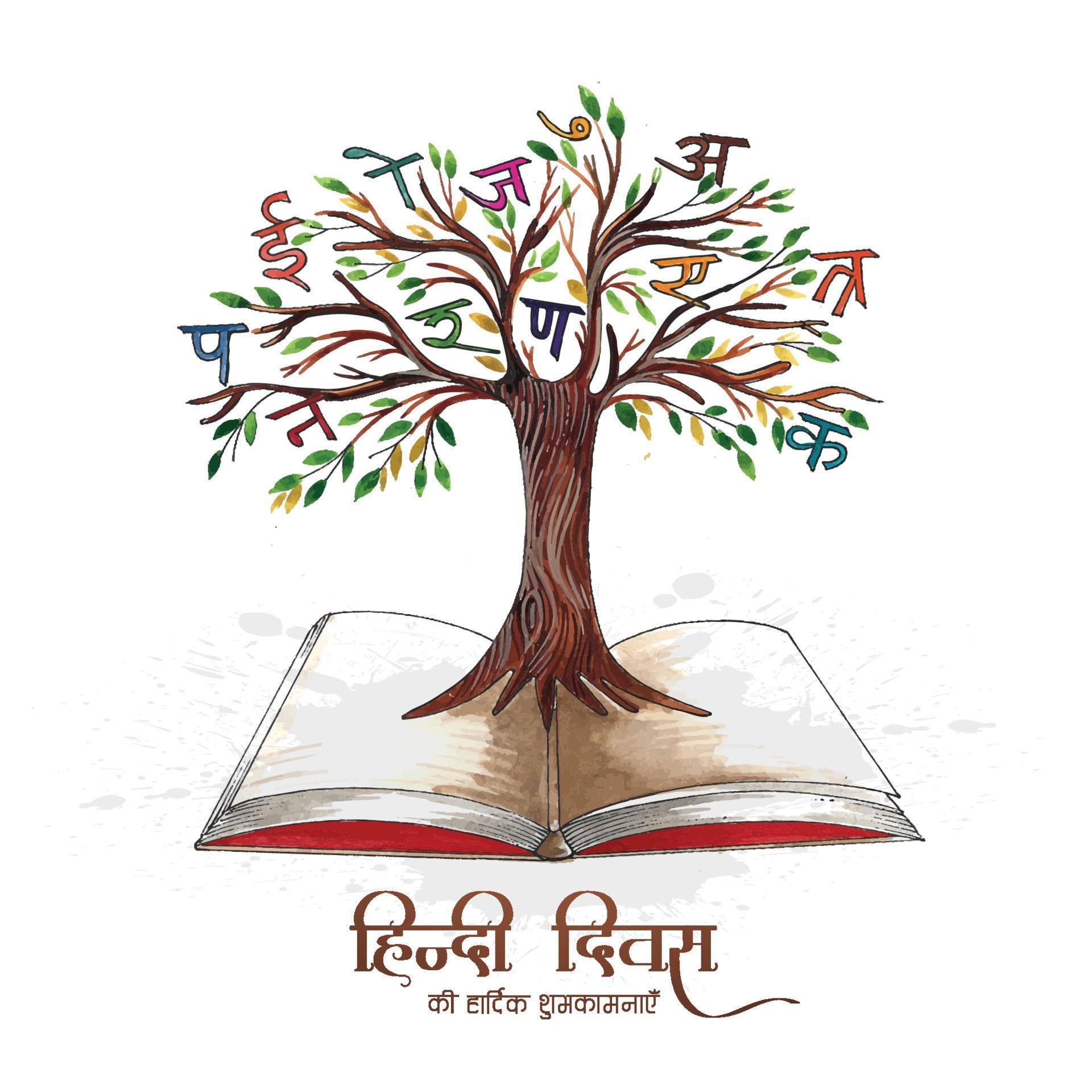 indian-hindi-diwas-hindi-book-on-tree-alphabets-or-words-background