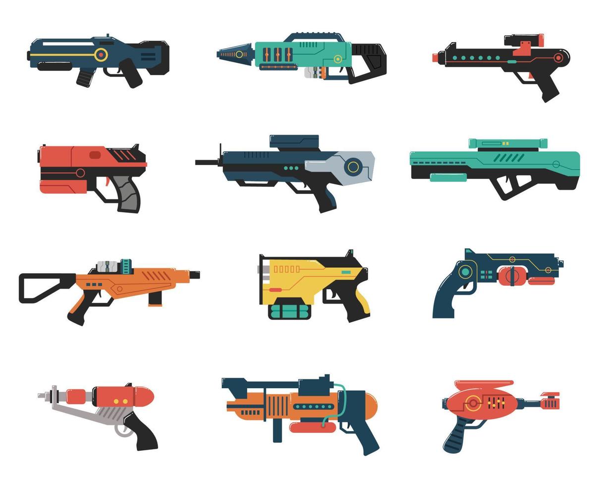 Set of Futuristic Weapons vector
