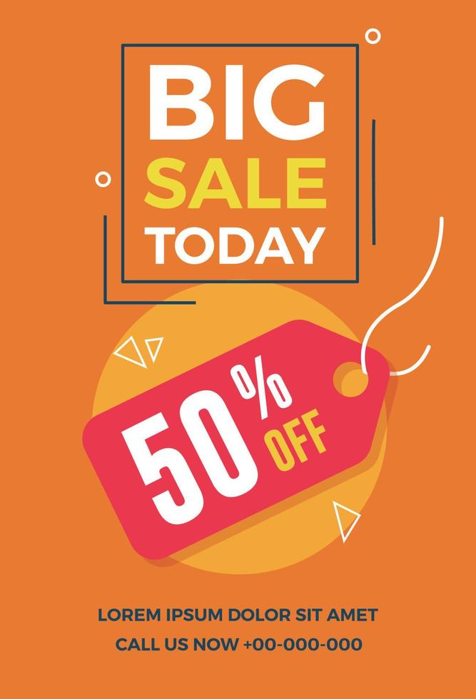 Big sale today flyer vector