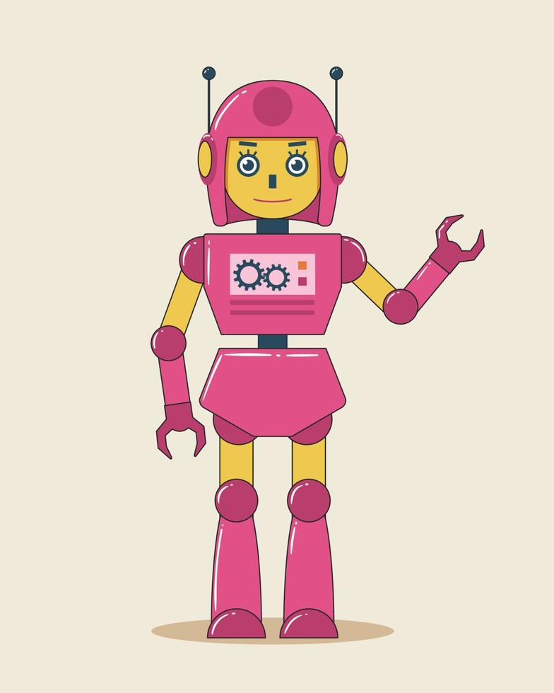 Female Robot Illustration vector