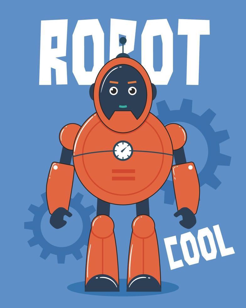 Orange Robot Illustration vector