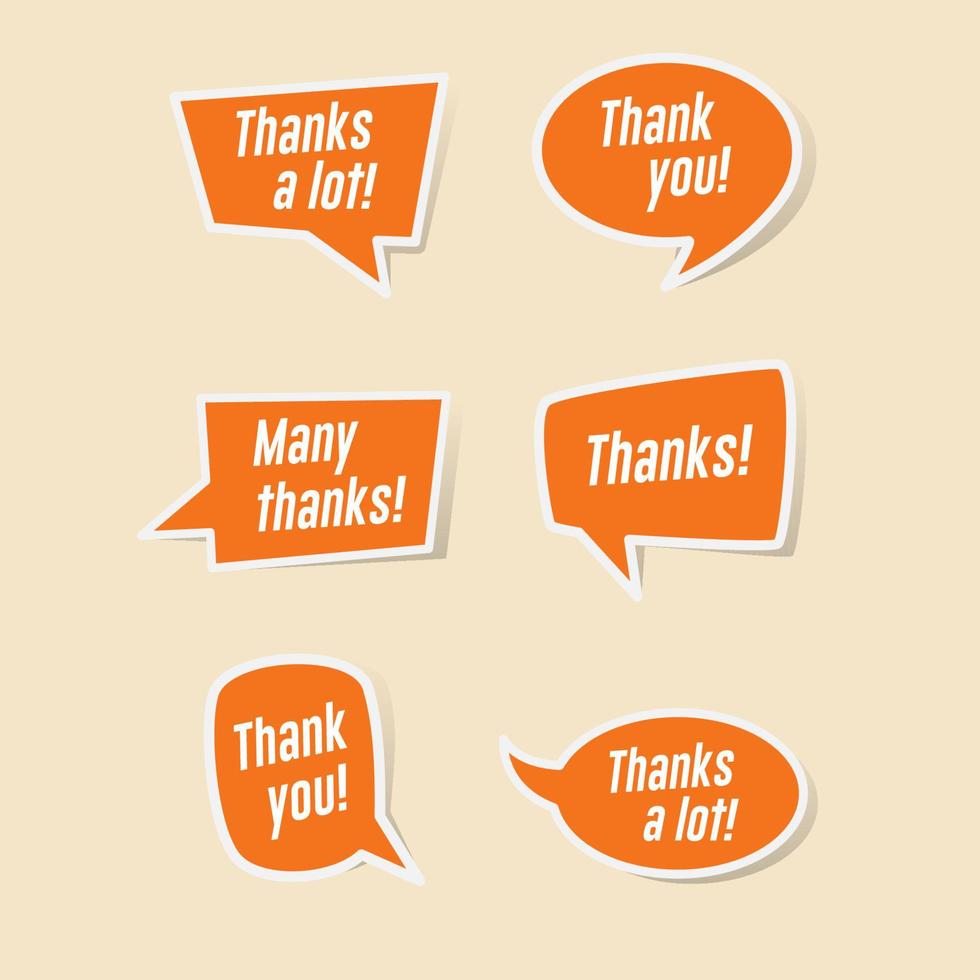 Thank You Speech Bubbles vector