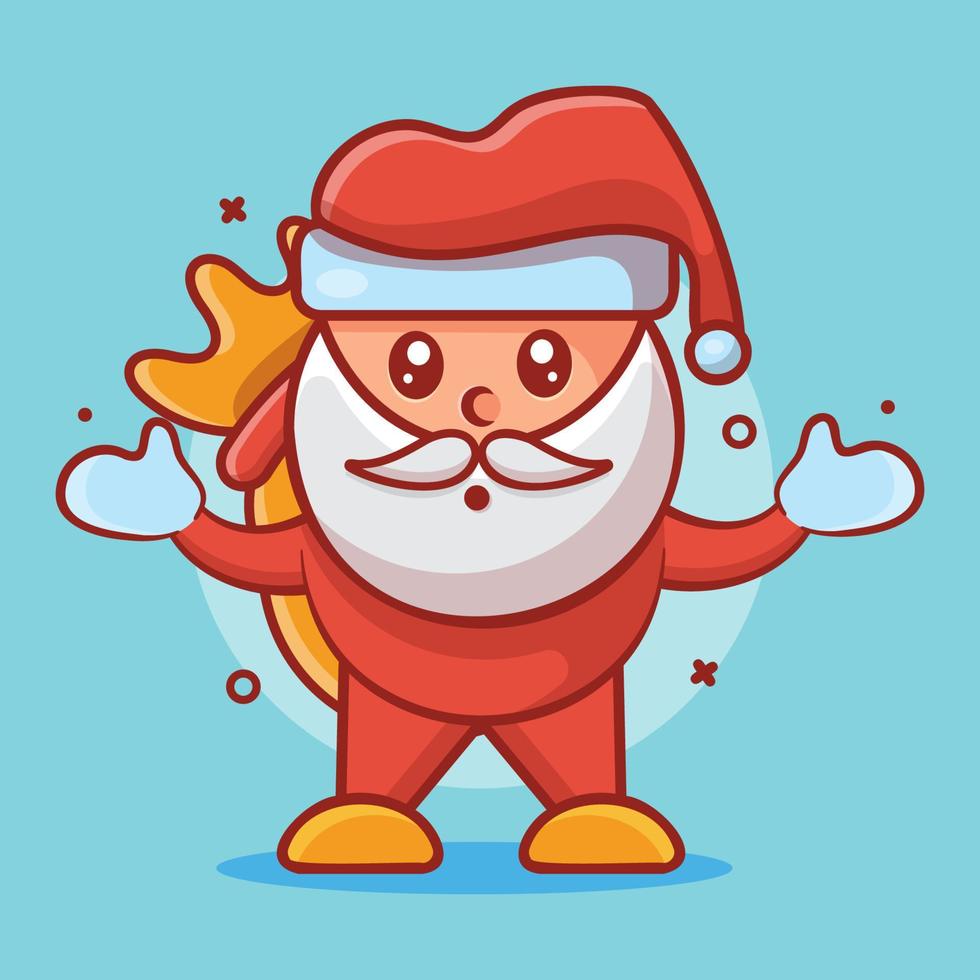 kawaii santa claus character mascot with confused expression isolated cartoon in flat style design vector