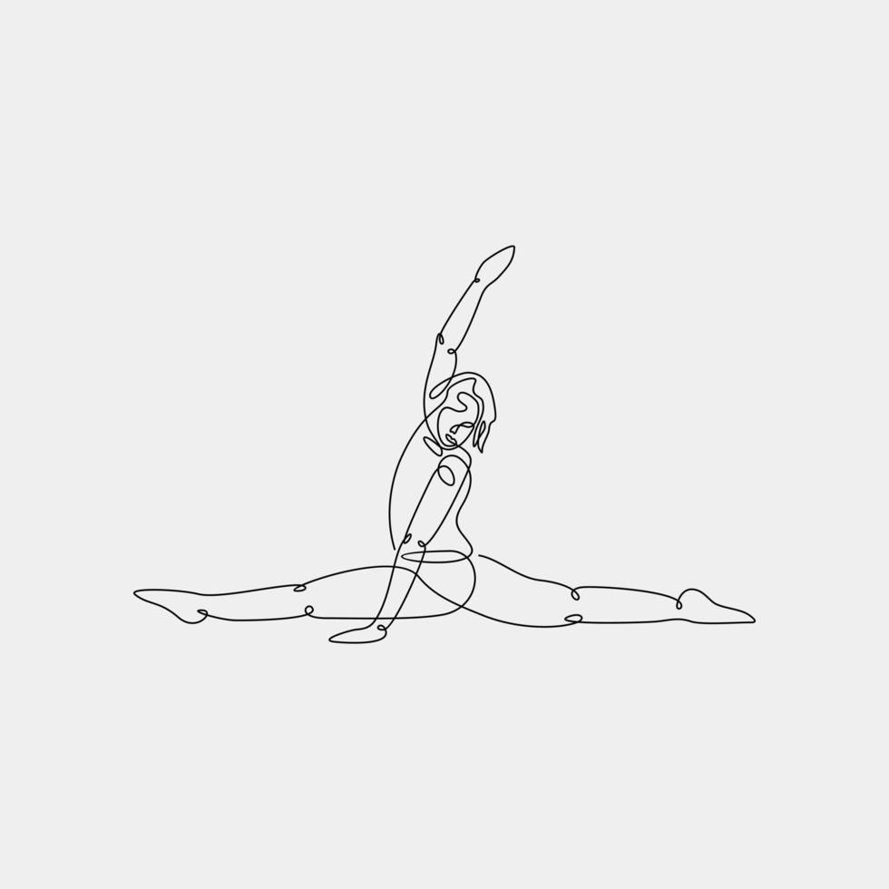 Continuous Line Drawing Of Women Fitness vector