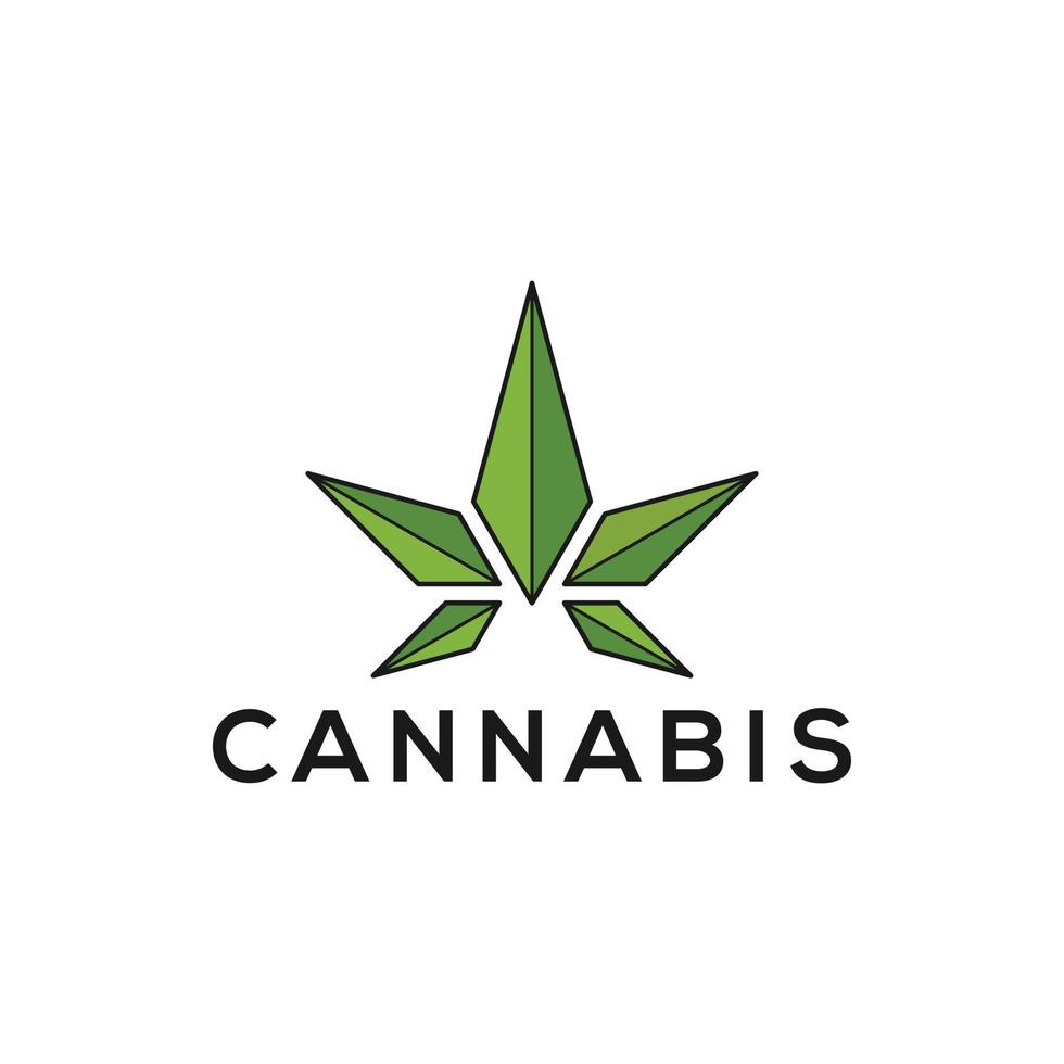 Cannabis Leaf Medical Logo Design vector
