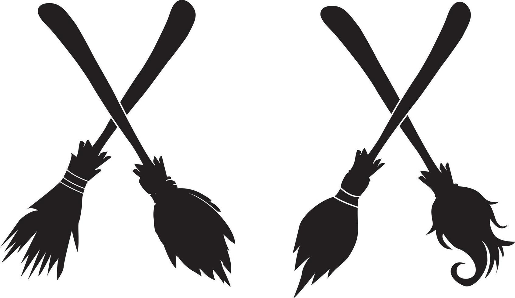 Witch Brooms, Halloween Holiday, Happy Halloween, Vector Illustration File