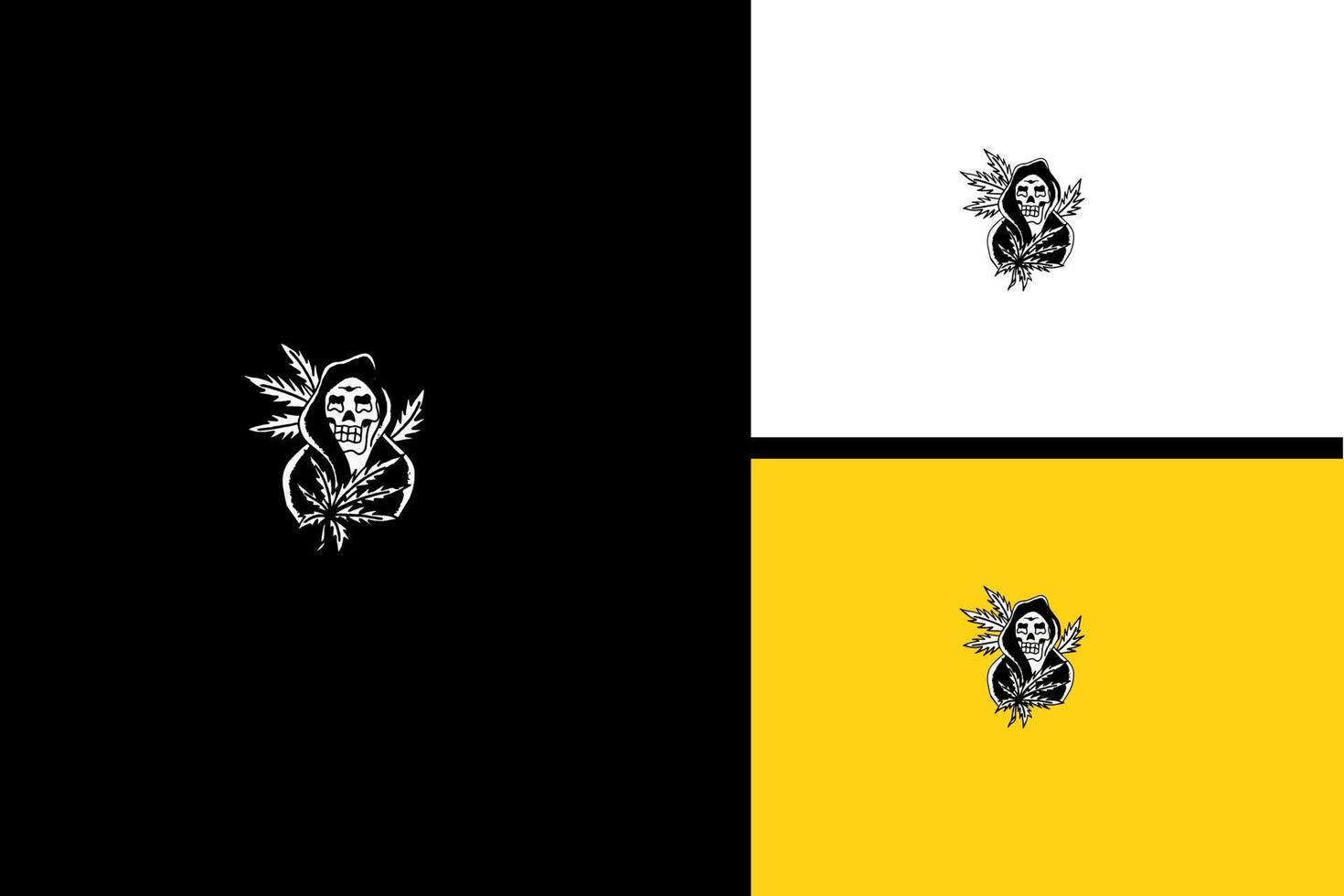 cabeza, cráneo, y, flor, vector, blanco y negro vector