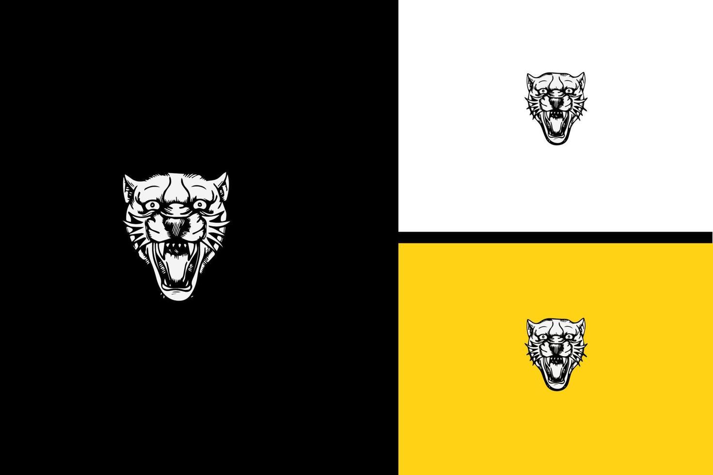 logo design head panther vector design