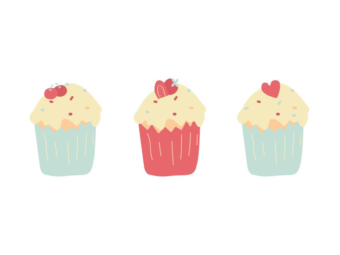 diseño de ilustración vectorial de un delicioso cupcake. vector