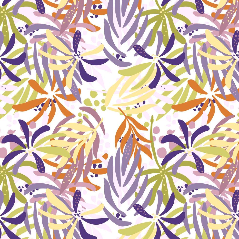 Seamless pattern with stylized leaves. Floral colorful design for fabric, wallpaper, interior and much more. vector