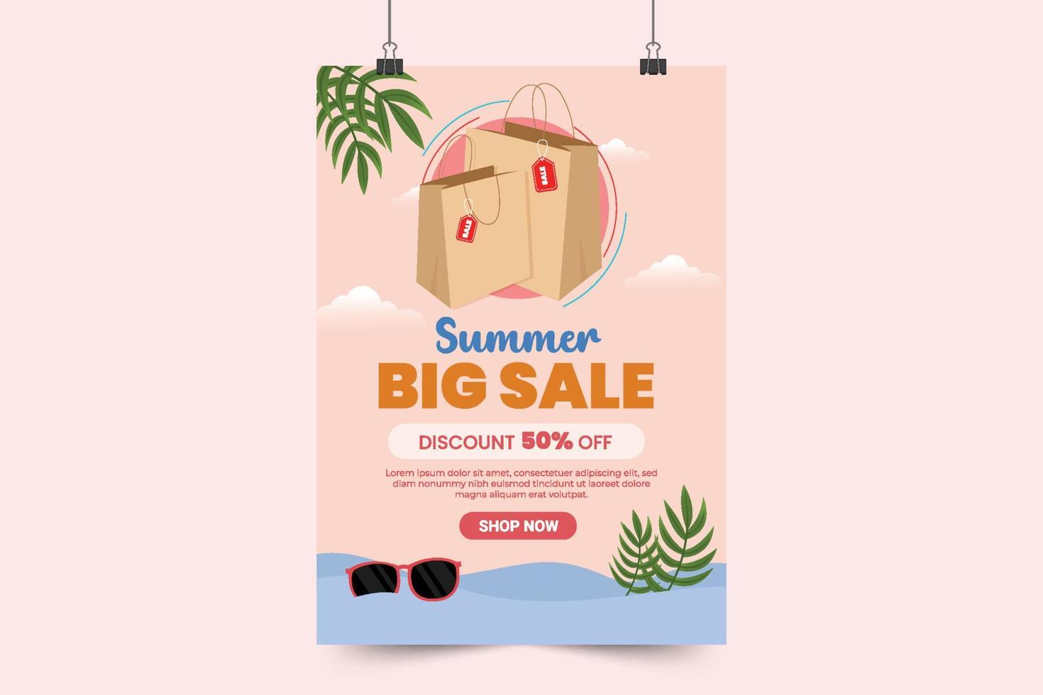 Summer sale graphic template vector